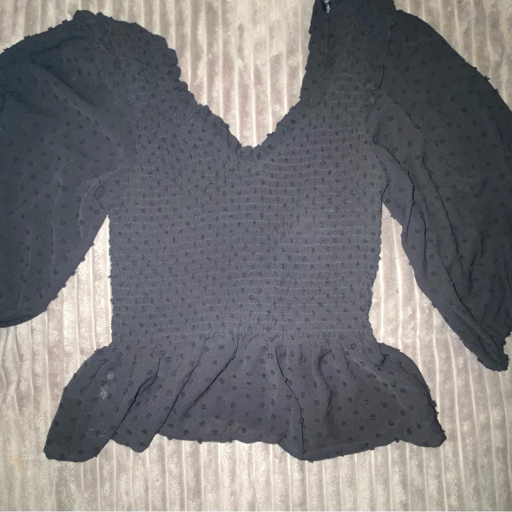 Top Shop Blouse Sheer Embroidered Lace Whimsigoth Fairy US 4 Small/Medium Women - Picture 4 of 7